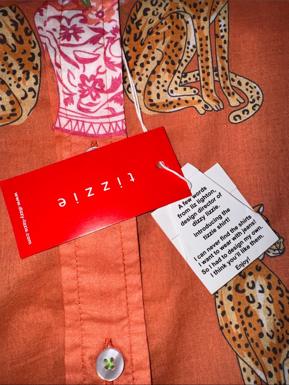 NWT  Tizzie Coral Animal Print Button-Up Top  Size XL - Picture 5 of 8